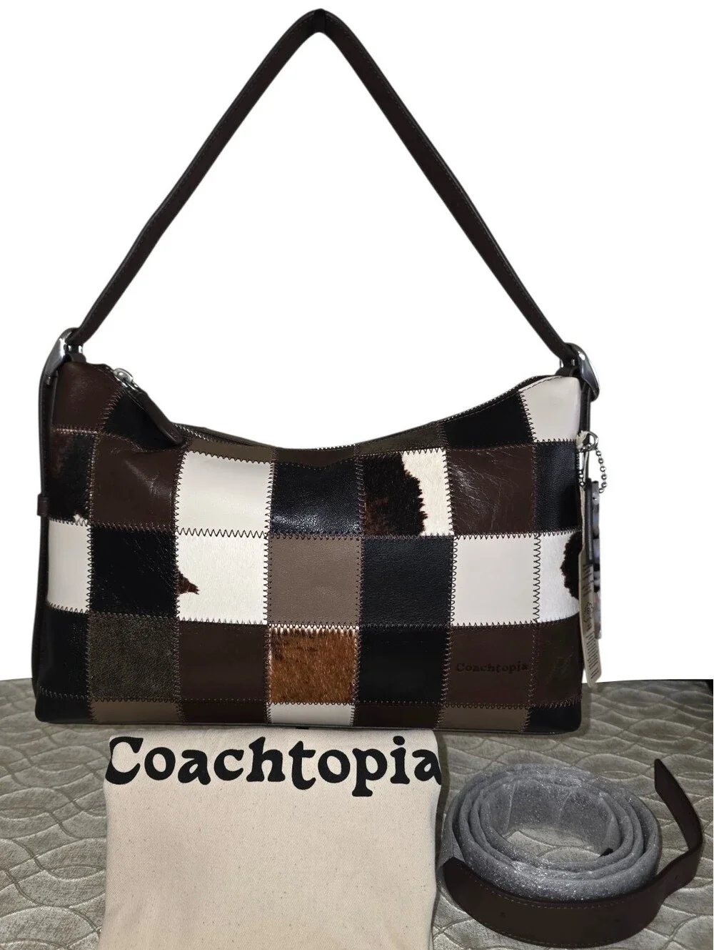Coachtopia Coach Alter Ego Slouchy Shoulder Bag Maple Multi Cow Print CFI65 NEW